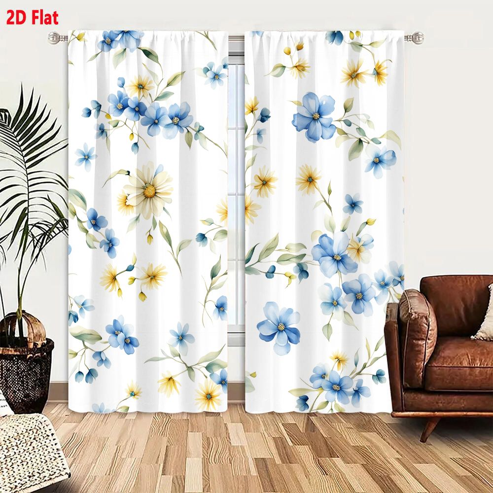 قطعتان من الستائر بنمط زهور مس - مراجعة Curtain Curtain وسعره