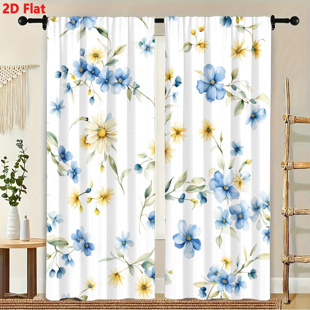 قطعتان من الستائر بنمط زهور مس - مراجعة Curtain Curtain وسعره