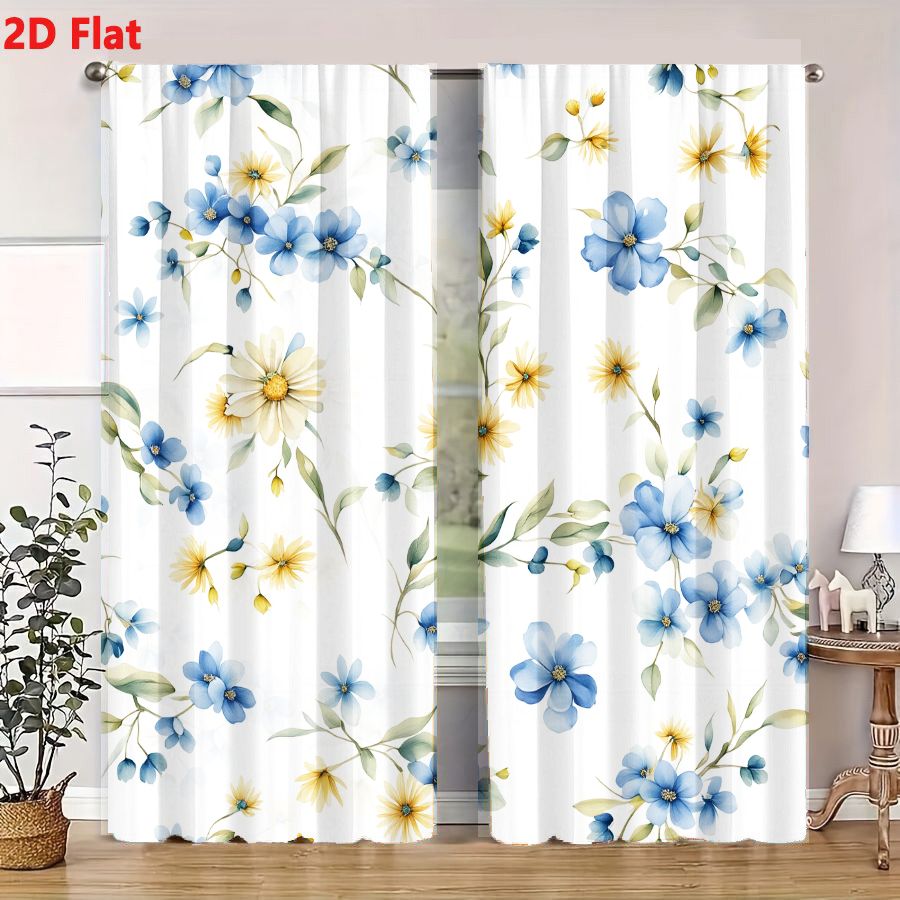 قطعتان من الستائر بنمط زهور مس - مراجعة Curtain Curtain وسعره
