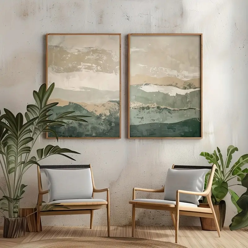 قطعتان/مجموعة: لوحة فنية جداري - مراجعة Abstract Canvas Set وسعره