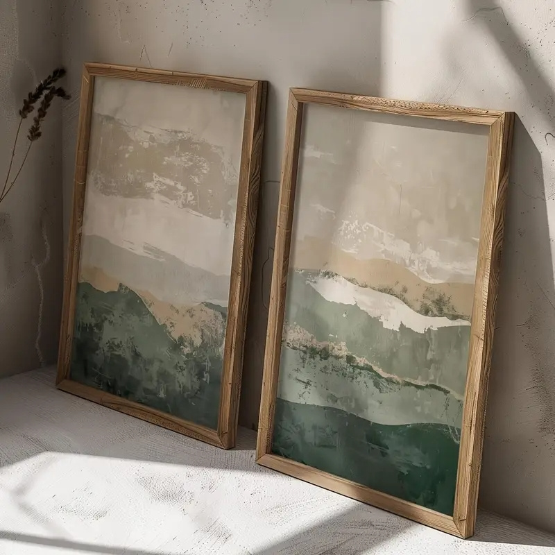 قطعتان/مجموعة: لوحة فنية جداري - مراجعة Abstract Canvas Set وسعره