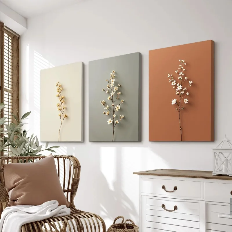 مجموعة من 3 لوحات قماشية بدون  - مراجعة Abstract Canvas Set وسعره
