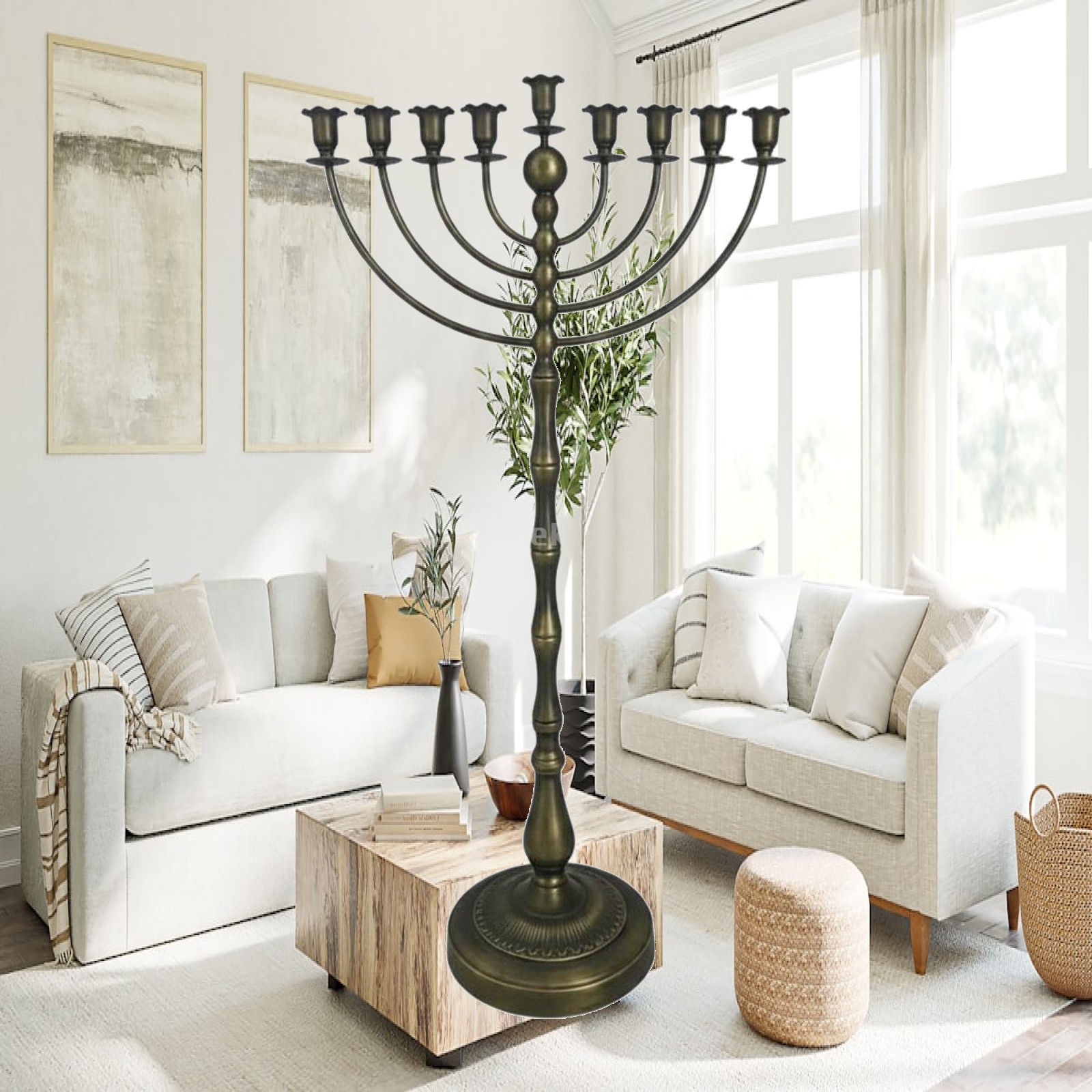 حامل شموع أرضي برونزي طويل بـ  - مراجعة Candle Holder Decor وسعره