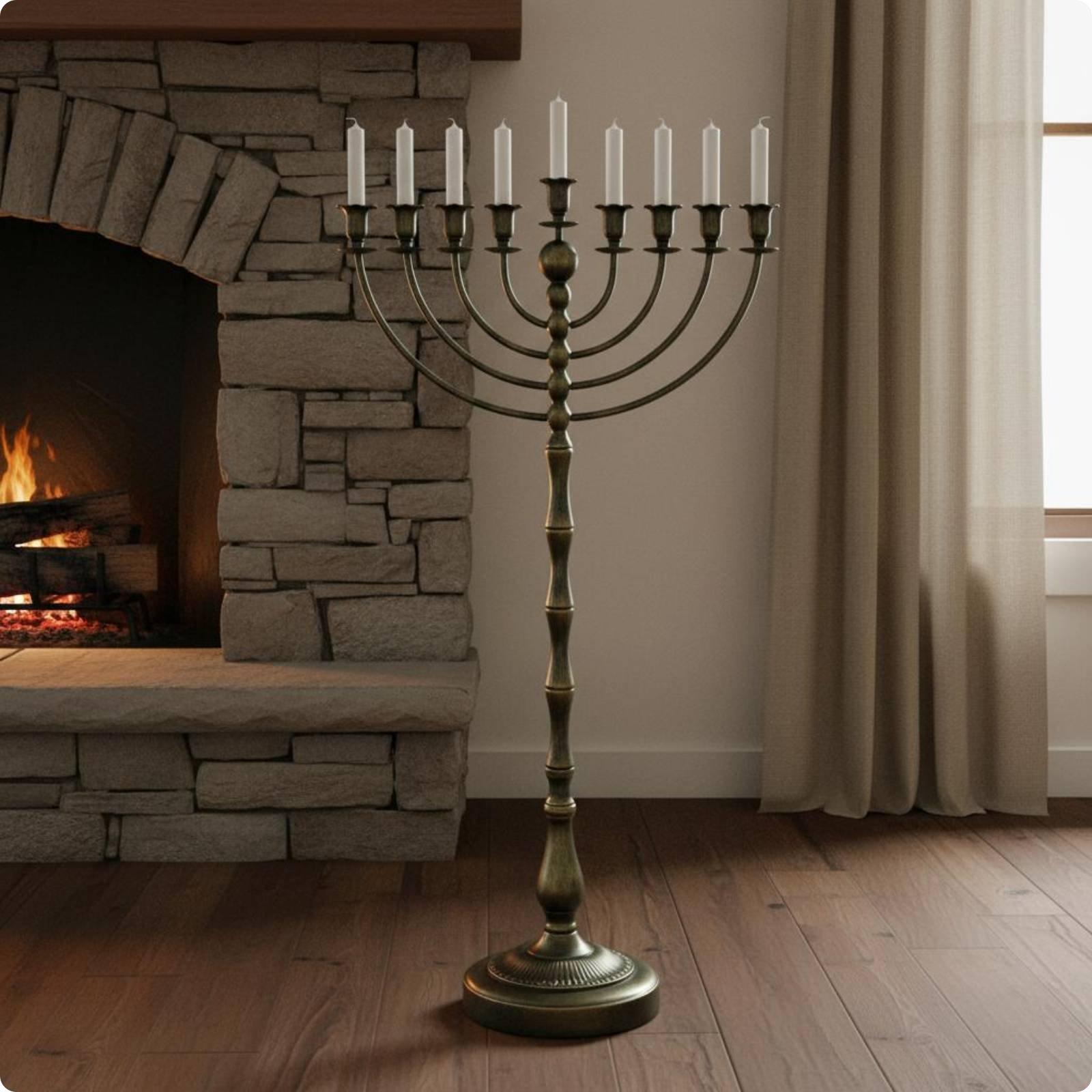 حامل شموع أرضي برونزي طويل بـ  - مراجعة Candle Holder Decor وسعره